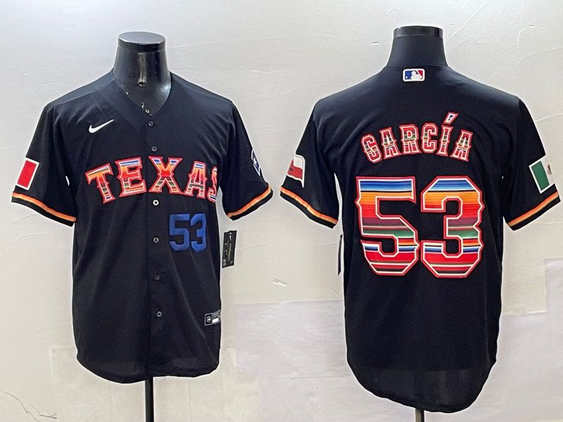 Men Texas Rangers #53 Garcia Black Mexico 2025 Nike MLB Jersey style 5->texas rangers->MLB Jersey